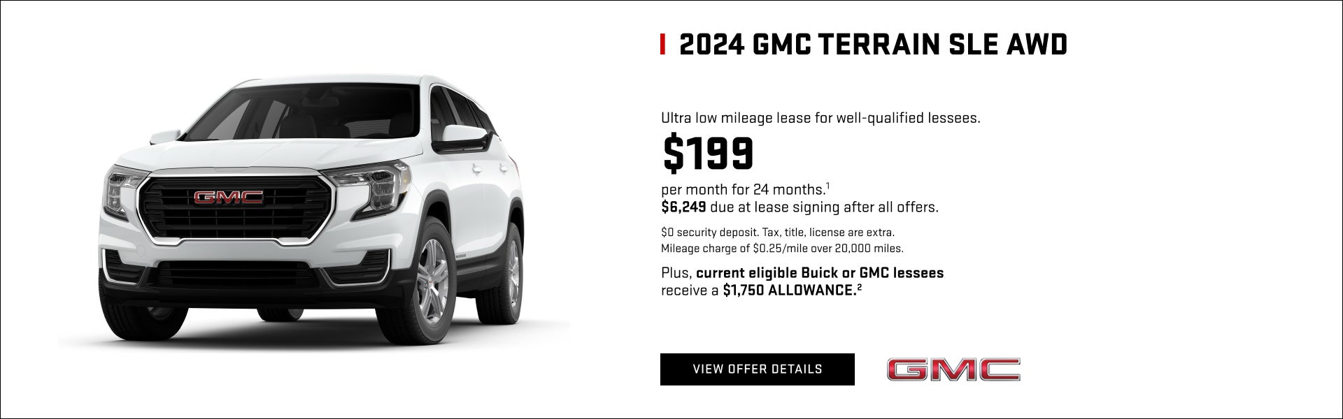 Ultra low mileage lease for well-qualified lessees.

$199 per month for 24 months.1 

$6,249 due ...