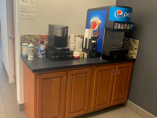 beverage station in service waiting room