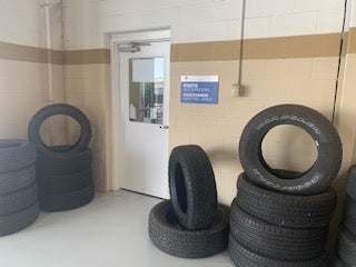 tires in service waiting room